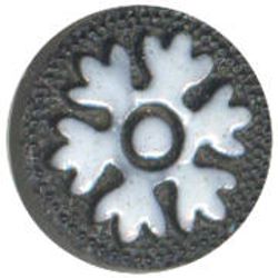 22-1.6  Radial designs (snow flake) - black glass with enamel paint